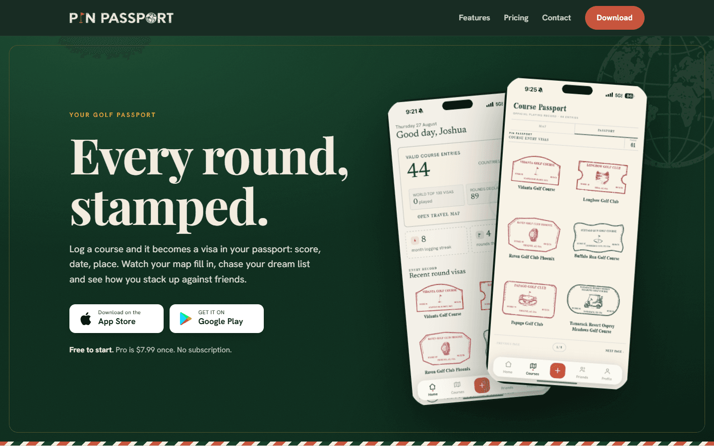 Pin Passport website homepage